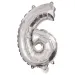 Brojni folija baloni srebrne boje – broj 6, 86 cm