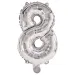 Brojni folija baloni srebrne boje – broj 8, 86 cm