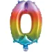 Brojni folija baloni u metalik duginim bojama – broj 0, 34 cm