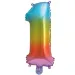 Brojni folija baloni u metalik duginim bojama – broj 1, 34 cm