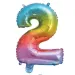 Brojni folija baloni u metalik duginim bojama – broj 2, 34 cm
