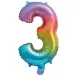 Brojni folija baloni u metalik duginim bojama – broj 3, 34 cm