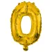Brojni folija baloni zlatne boje – broj 0, 32 cm