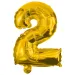 Brojni folija baloni zlatne boje – broj 2, 32 cm
