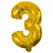 Brojni folija baloni zlatne boje – broj 3, 86 cm