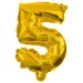 Brojni folija baloni zlatne boje – broj 5, 86 cm