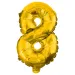 Brojni folija baloni zlatne boje – broj 8, 32 cm