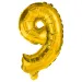 Brojni folija baloni zlatne boje – broj 9, 32 cm
