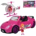 Fashion Sport Car: Ružičasti sportski automobil set sa svjetlom i zvukom, s helikopterom