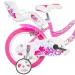 Flappy 16” dječji bicikl s košarom i sjedalicom za lutke u ružičasto-bijeloj boji – Dino Bikes bicikl