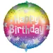 Foliijski balon za rođendan – s natpisom „Happy Birthday”, s uzorkom zvijezda u duginim bojama, 46 cm