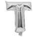 Folija balon u obliku slova T srebrne boje – slovo T 32 cm