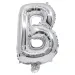 Folija balon u obliku slova u srebrnoj boji – slovo B, 32 cm