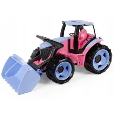 Lena: Divovski traktor s prednjim utovarivačem u ružičastoj boji, 62 cm