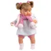 Llorens: Alexandra, 42 cm-ova plačuća beba s dudom i ružičastim šalom s resicama