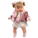 Llorens: Alexandra, plačljiva beba visoka 42 cm s dudu u ružičastoj pletenoj jakni i cvjetnoj suknji.
