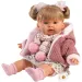Llorens: Alexandra, plačljiva beba visoka 42 cm s dudu u ružičastoj pletenoj jakni i cvjetnoj suknji.