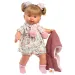 Llorens: Alexandra, plačljiva beba visoka 42 cm s dudu u ružičastoj pletenoj jakni i cvjetnoj suknji.