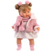 Llorens: Alexandra, plačuća lutka visoka 42 cm s dudom u ružičastom kaputu