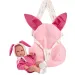 Llorens: Bimba novorođena beba s ružičastom nosiljkom s motivom zeca 35 cm