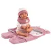 Llorens: Mimi, 42 cm-ova plačljiva beba s ružičastom vrećom za spavanje s ušima medvjedića