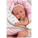 Llorens: Nica 40 cm novorođenačka lutka u odjeći s uzorkom sladoleda s kolijevkom