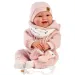 Llorens: Tala Sonrisas 44cm novorođenčad s glasom u ružičastom kombinezonu