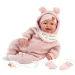 Llorens: Tala Sonrisas 44cm novorođenčad s glasom u ružičastom kombinezonu
