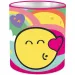Luna: Metalni stolni držač za olovke u obliku valjka s emotikonima 10x11cm