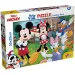 Mickey Mouse 2 u 1, puzzle od 24 dijela i bojanka 35x25 cm - Lisciani