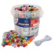 PlayBox: Poni perle u boji i prozirne perle u kanti, set od 1000 komada s 5m konopcem