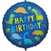 Rođendanski folija balon – s natpisom „Happy Birthday”, s uzorkom dinosaura, 46 cm