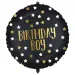 Rođendanski folija balon – s natpisom "Birthday Boy", crno-zlatni sa zvjezdicama, 46 cm