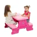 Ružičasti piknik stol 70x79x47cm