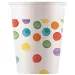 Šarene papirnate čaše s točkicama, set od 8 komada, 200 ml