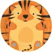 Set papirnatih tanjura s uzorkom tigra, 8 komada, 23 cm