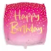 Sretan rođendan balon kvadratnog oblika 46 cm - ružičasti