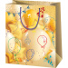 Velika poklon-torba zlatne boje s uzorkom balona 26 x 13 x 33 cm
