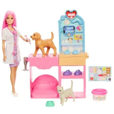 Barbie veterinarska klinika za gips - set za igru s lutkom ružičaste kose - Mattel slika 2