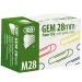 ICO: M28 Spajalice obojene za papir, 28mm, 100 kom