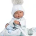 Llorens: Novorođeni dječak Tino 43cm s plavom dekicom, dudom i 3 različite odjeće