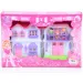 Ružičasta vila sa namještajem i lutkama