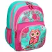 Spirit: Zaobljena ergonomska školska torba s rozo-tirkiznim uzorkom sovice, ruksak 40x20x18cm