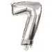Srebrni folijski balon s brojem 7 – 86cm